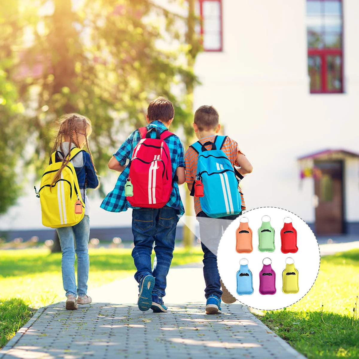 

6Pcs Lip Balm Tube Pouch Keychain Adorable Practical Mountaineering Buckle Design for Toiletries Accessories Keychain Pouch