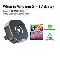 2in1 Wireless Carplay Android Auto Adapter Wired To Wireless Plug and play AI Box USB Connection For Volvo Benz Kia Ford