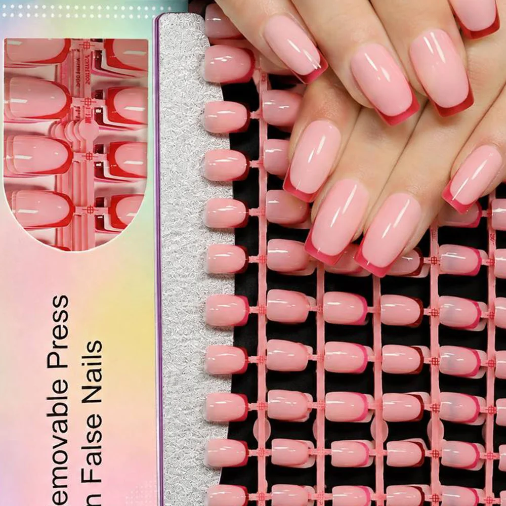 144Pcs Gorgeous Multicolor Nude Pink Fake Nail Comfort Fit Nude Pink Press On Nail Professional Nude Pink False Nail