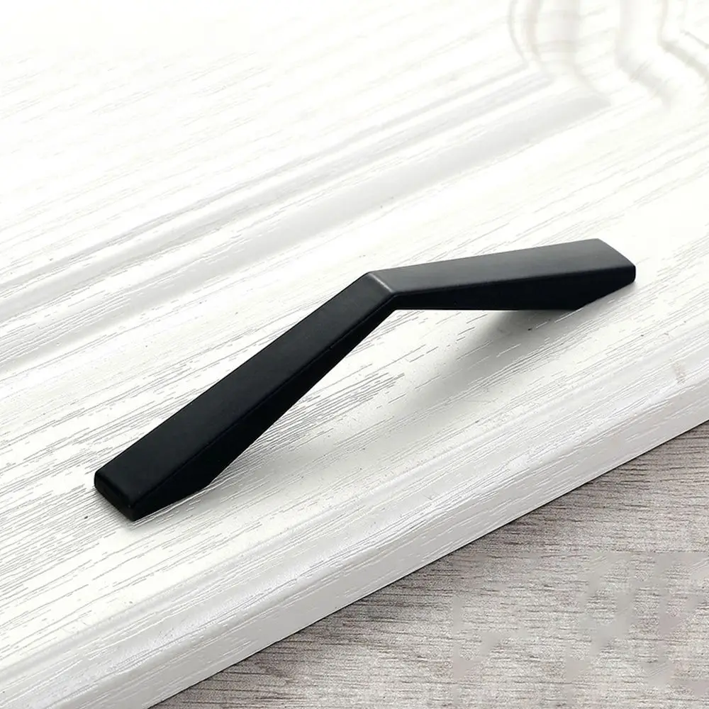 

Black Solid Aluminum Alloy Door Pulls Wardrobe Home Improvement Cupboard Knobs Drawer Pulls Cabinet Handles Furniture Hardware