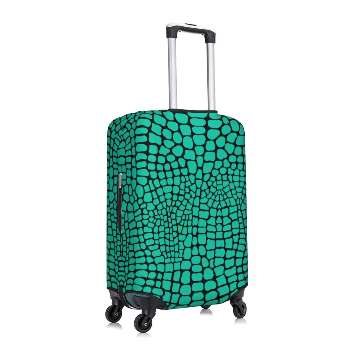 Snakeskin Suitcase Cover Flight Green Skin Print Elastic Luggage Accesories Cruise Trip Protection