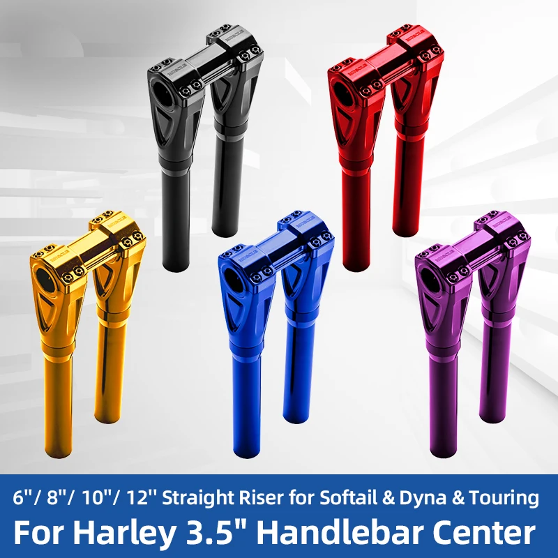 Motorcycle Straight Handlebar Riser 6'' 8'' 10'' 12'' for Harley Touring Softail Low Rider S/ST Street Bob Fat Bob Breakout Dyna