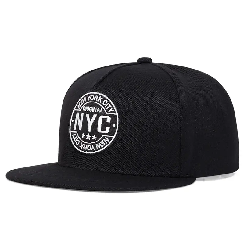 Topi Hip-hop bordir huruf Kota NEW YORK, topi bisbol kasual luar ruangan dapat disesuaikan, topi tabir surya