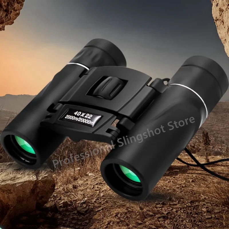 Portable Foldable Binocular Telescope 40X22 HD Mini Sturdy BAK4 Remote Control Telescope for Hunting and Camping