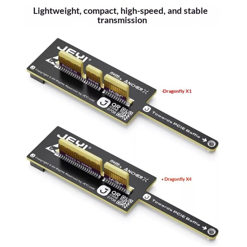 Flat PCIe 5.0 X4 To NVMe Adapter Card 128Gbps Compact Mini Design No GPU Obstruction For M.2 2280 NVMe SSD&PCIe X4/X8/ X16