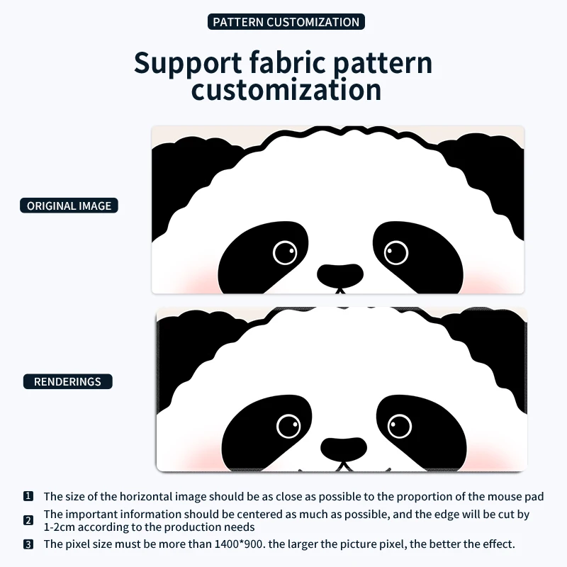 Black and White Panda Mouse Pad Large Computer Gaming Accessories MousePads Desk Mats Carpet Anti-slip Laptop Soft Pad Mouse Mat