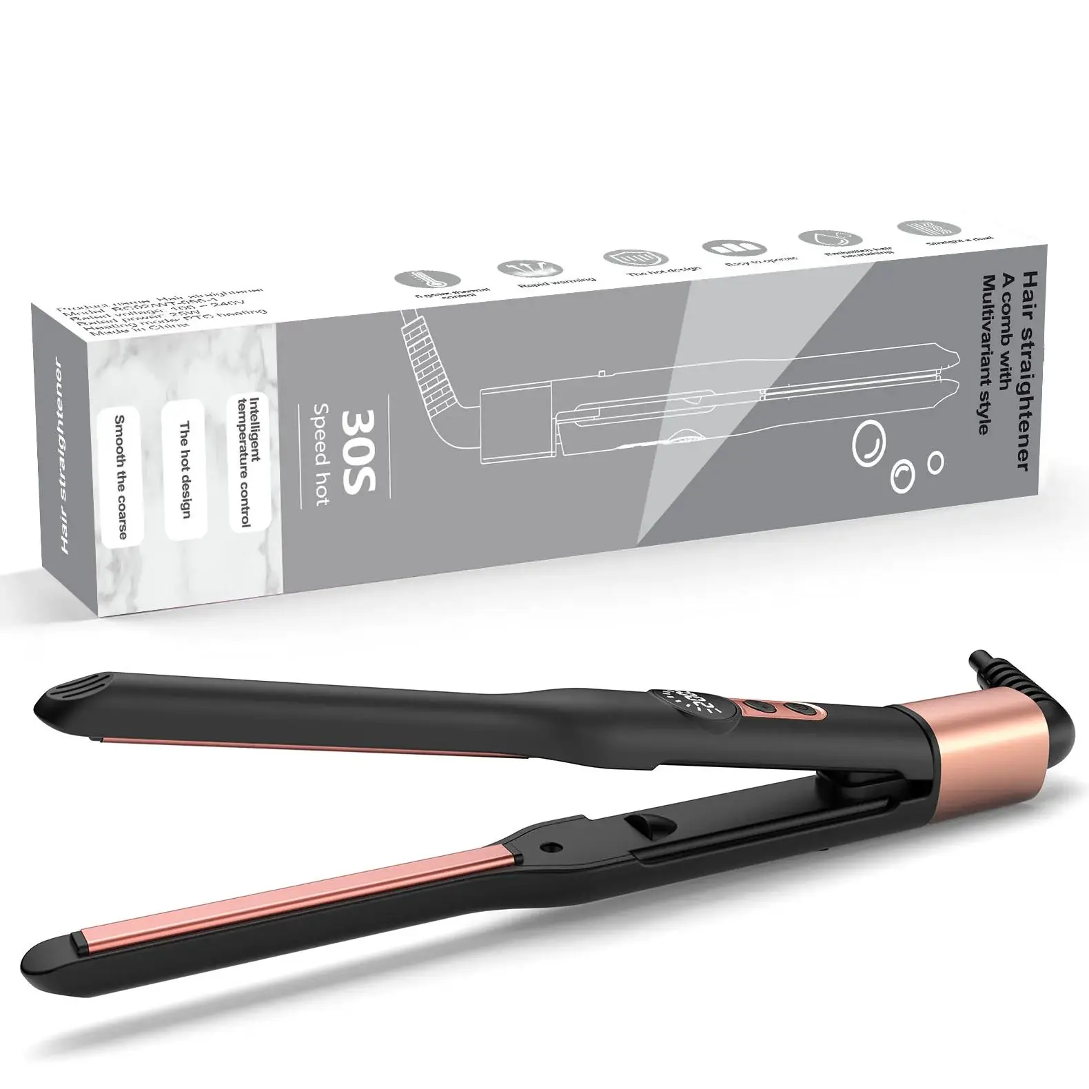 Mini-Haarglätter aus Glätteisen, 1/3 Zoll Bleistift-Glätteisen für Frauen, tragbarer Reise-Glätteisen und Lockenwickler, 2-in-1