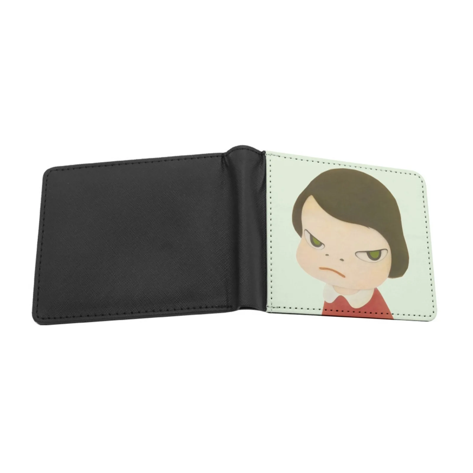 Yoshitomo Nara Girl Painting Short Pu Leather Wallet Men's Wallet Card Holder Purses Cash Pocket Wallet Yoshitomo Nara Nara