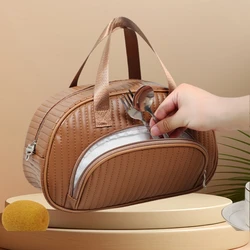 CFUN YA 2024 New Designer Women Lunch Box Bag PU Leather Female Shoulder Cross Insulation Bag Picnic Handbag Bolsa Termica