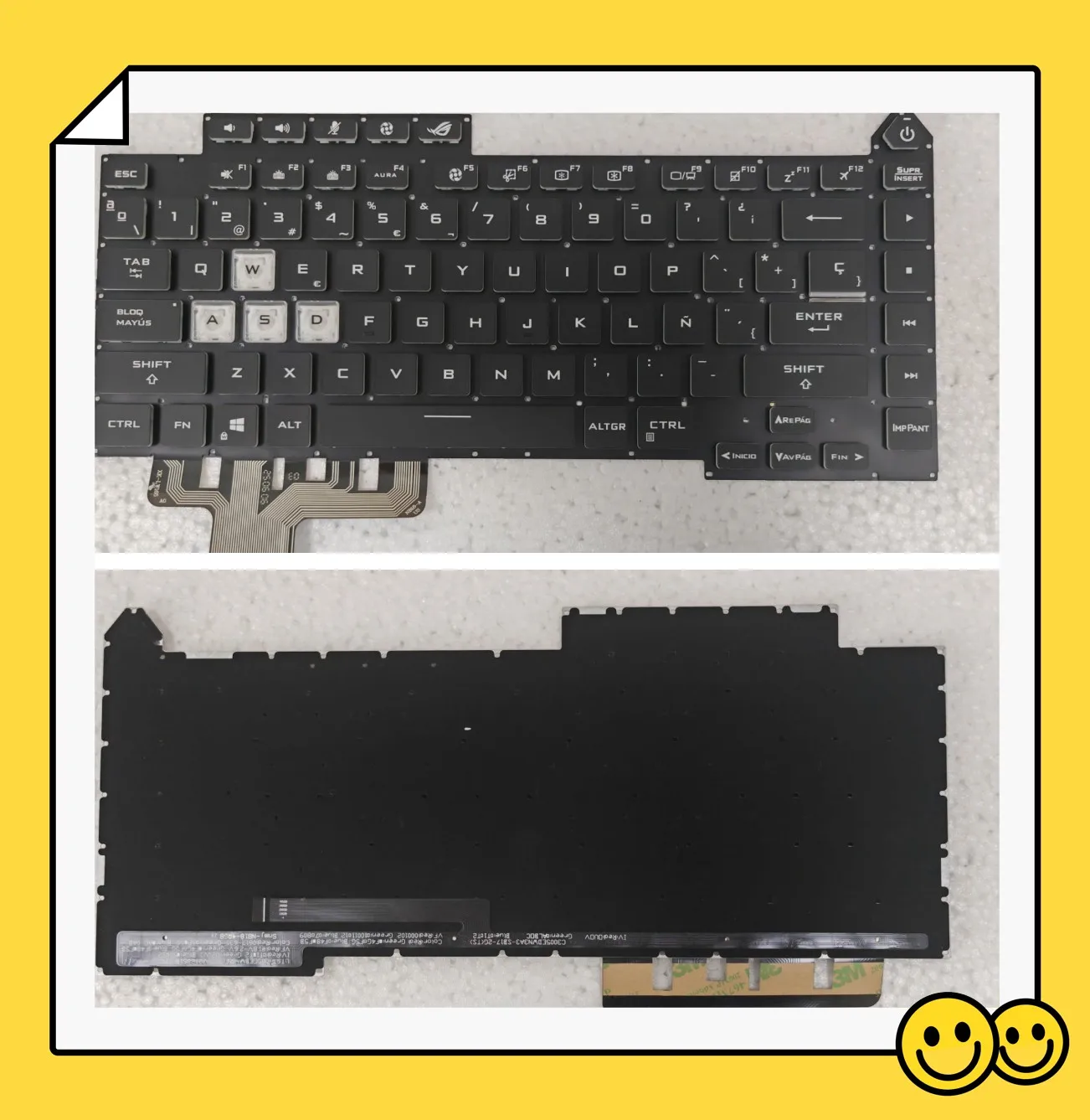 Teclado latino español para Asus Rog Strix G15 G513 G513RC G513RM G513RW G513QR G513QE G513IM G513IE retroiluminado