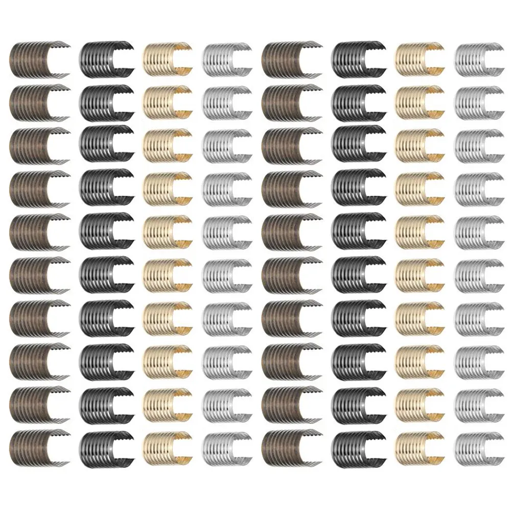 

160 шт. металлических цилиндрических зажимов для шнуров, фурнитура для изготовления украшений своими руками, металлические пряжки для веревок