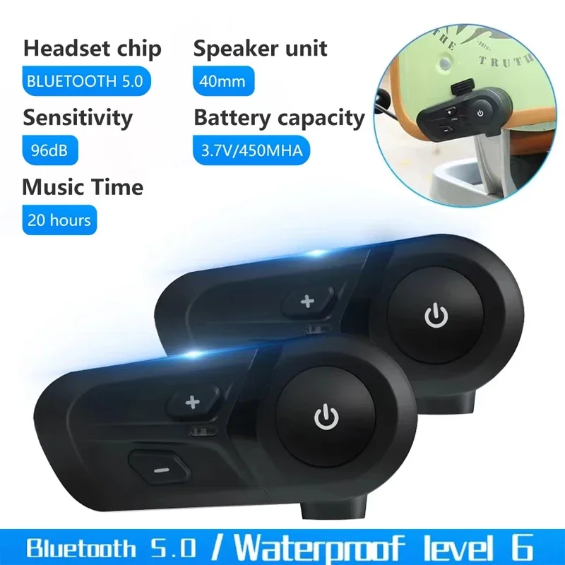 Motorcycle Bluetooth Headset 5.3 Wireless Helmet Headset Hands-free Calling Bluetooth Phone Music Player for Motorcycle Helmets