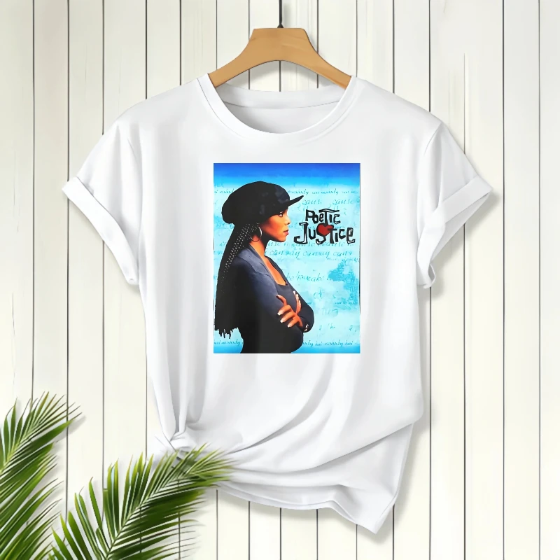 

Black Woman With Hat And Text Peace Justice, Short Sleeve T-Shirt, Women's T-Shirt, Casual Wear