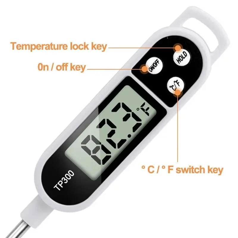 1PCS Food Thermometer TP300 Digital Kitchen Thermometer For Meat Cooking Food Probe BBQ Electronic Oven Kitchen Tools Portable