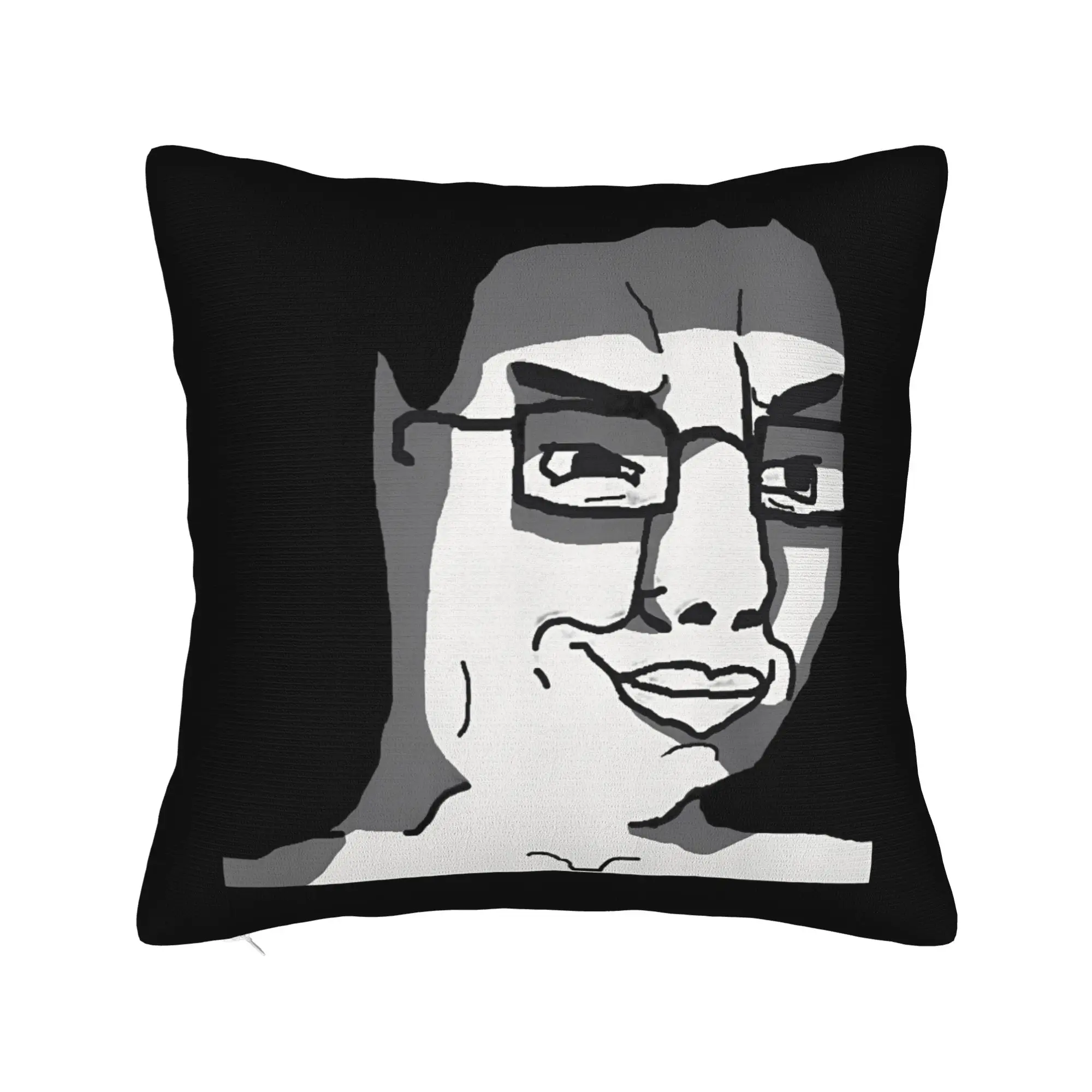 Chud Chudjak Wojak Soyjak Shadow Scheming Meme Square Pillowcases Polyester Bed Car  Cushion Case Decorative Pillowcase 45*45
