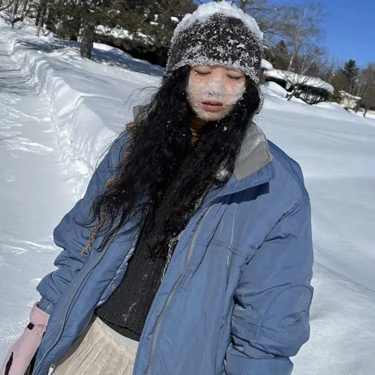 

East Gate Nocontent Retro Versatile Casual Hooded Cotton Jaet Outerwear Comfortable Zipper Closure Long Sve Loose Fit