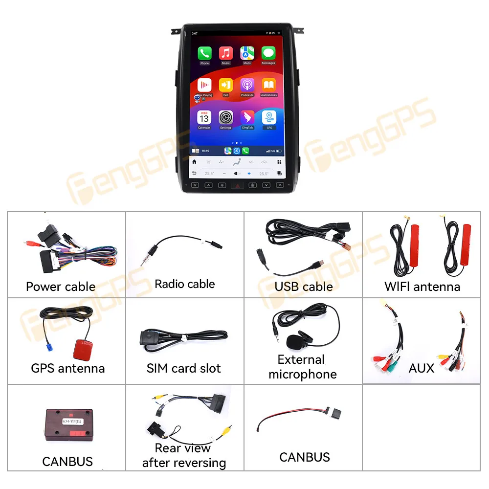 14.4 Inch Android 13 Car Radio CarPlay For Ford F150 2013-2014 Touch Screen Multimedia Player GPS Navigation Head Unit DSP BT