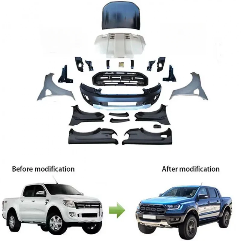 

Комплект для рестайлинга кузова для Ranger 12-15: Обновление до стиля Ranger Raptor, модифицированные внешние автозапчасти в наличии