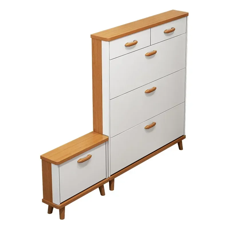 European Shoe Cabinet for Home Non-Slip Feet Thickened Panel Anti-Tip Design Reliable Performance Reinforced Frame Noise Free