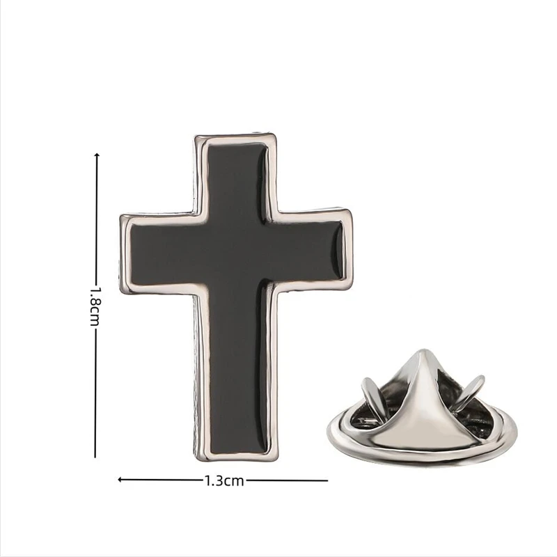 Men\'s Brooch Scarf Hat Accessories Black Cross Clip Neckpin Badge Pin Woman Wedding Couple High Quality Jewelry Gifts