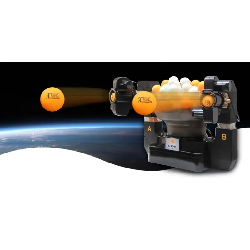 HUIPANG S1001 روبوت تنس الطاولة الأوتوماتيكي برأسين للخدمة. مخرجان. روبوت بينج بونج