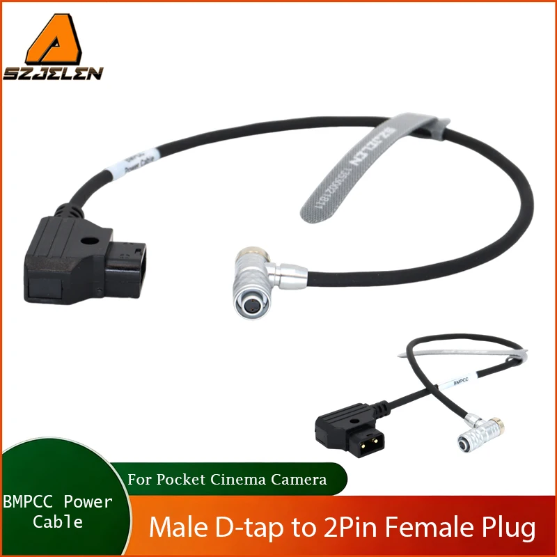 

Male D-tap to 2Pin Female Plug Power Cable For Blackmagic Pocket Cinema 4k 6k camera BMPCC 4K Power Cable