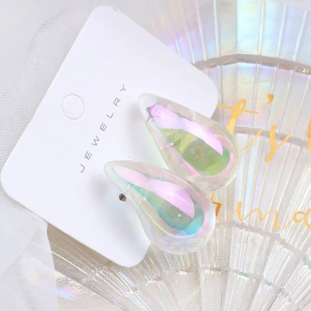 Korean Colorful Water Drop Earrings Large Vintage Hoop Earring Irregular Teardrop Dangle Earrings
