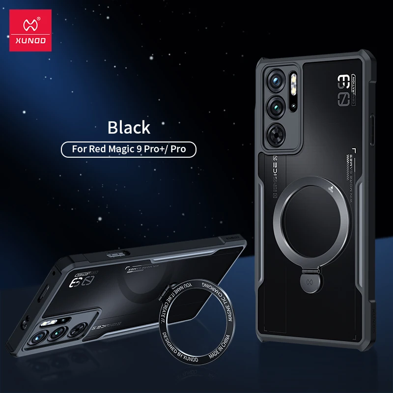 Xundd Magnetic Holder Case for Nubia Red Magic 11 Pro Plus 11 Air /9 10 Pro Plus, Airbag Anti-Fall Protection, Camera Protect