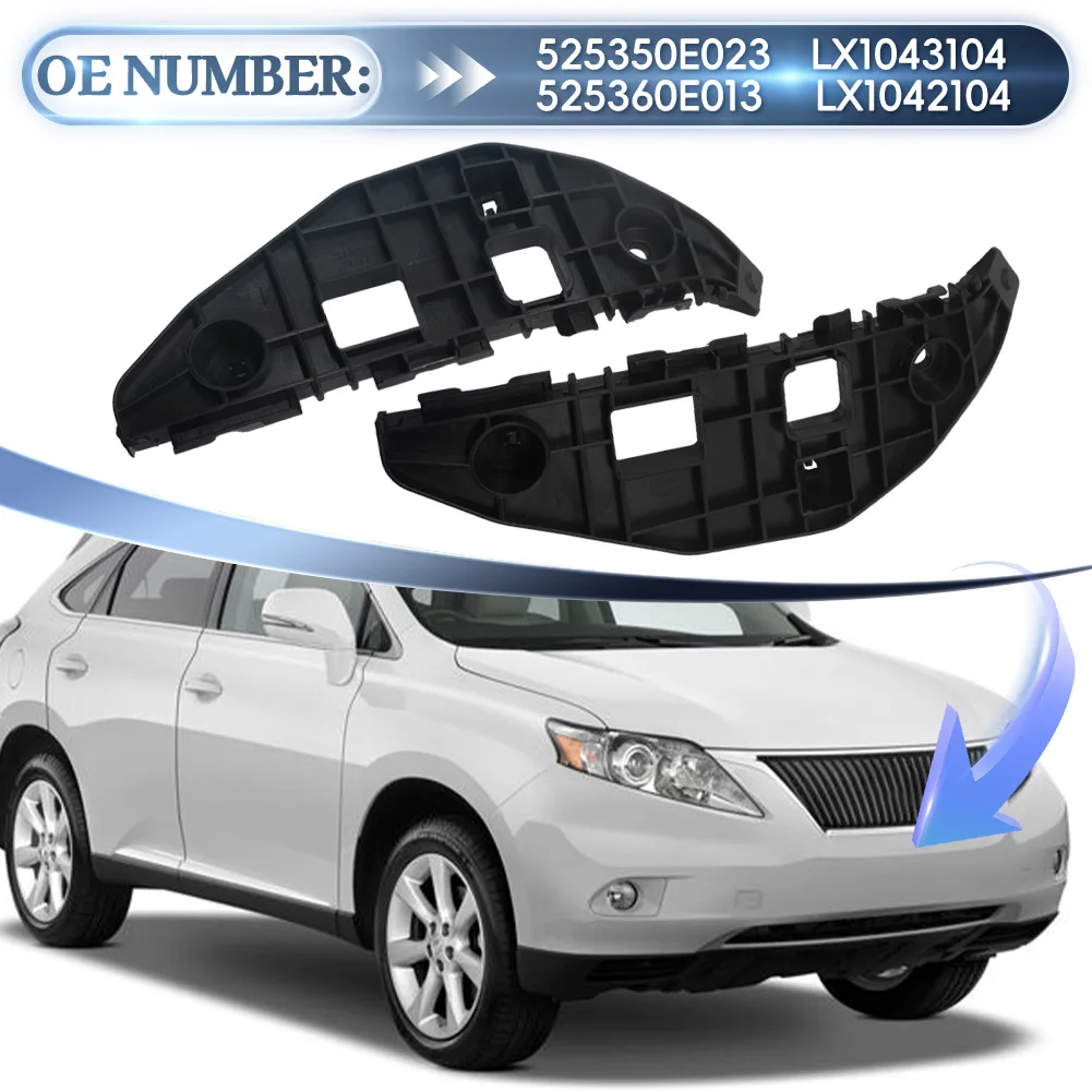 For Lexus RX350 RX450h  2010-2012 Pair Front Bumper Retainer Mounting Brackets Set 525350E023 LX1043104 525360E013 LX1042104