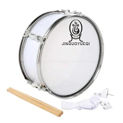 Factory direct sales musical instrument white/red 13 inch stainless steel pressure ring practical snare drum