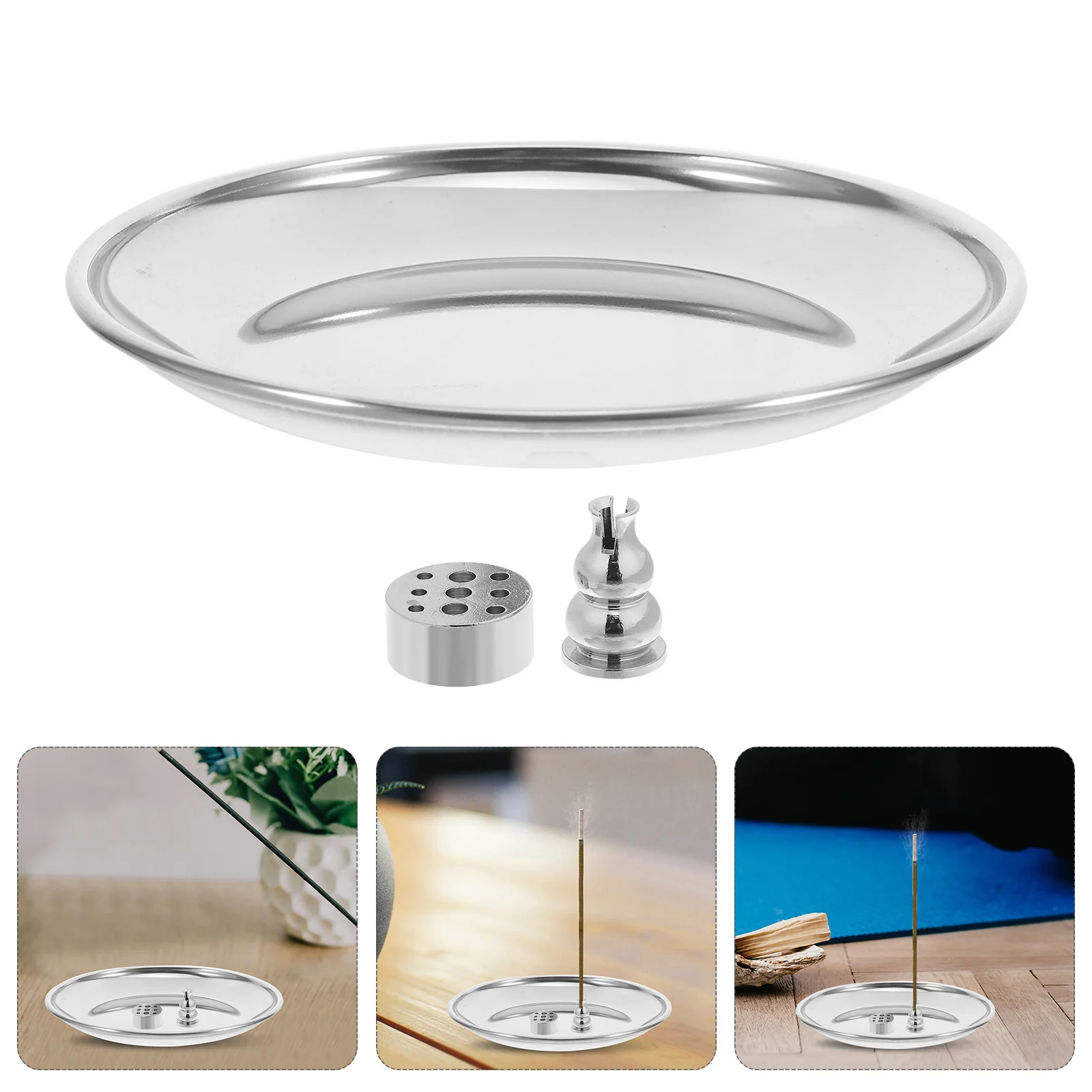 

1Set Gourd Shaped Brass Incense Holder with 9 Holes Decorative Stick Burner Set for Aromatherapy Spa Office Meditation Space