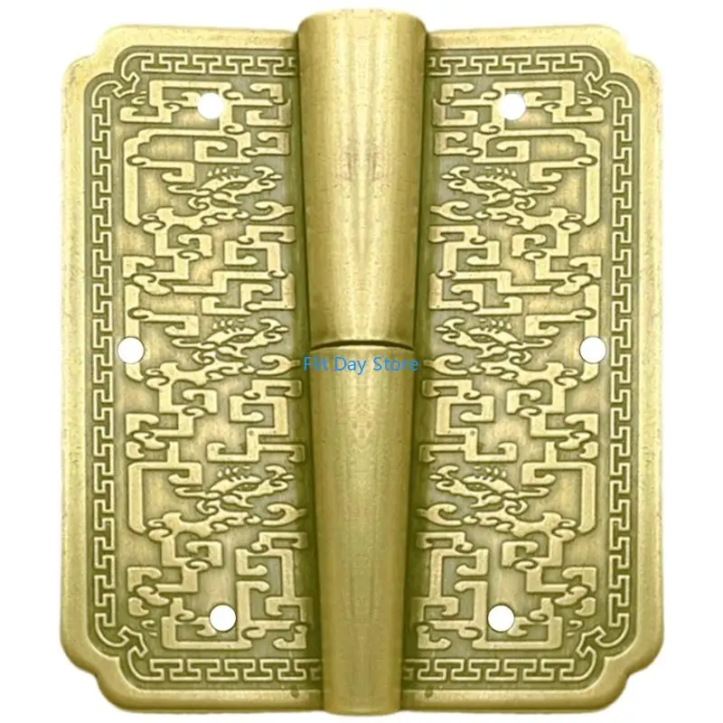 F92C Antique Engraved Metal Cabinet Door Hinges Removable Decorative Hinges For Jewelry Box Cabinets Furniture Hardware