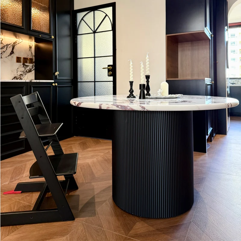 

Cream wind large round marble table feet household simple round table rock slab bracket table leg base support leg frame