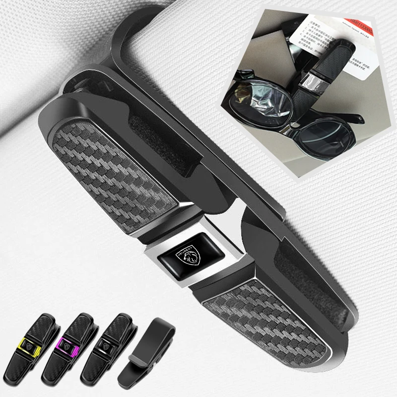 Car Interior Sunshade Card Ticket Storage Glasses Clip Accessories Tool For New Peugeot 208 3008 308 2008 207 107 508 607 106