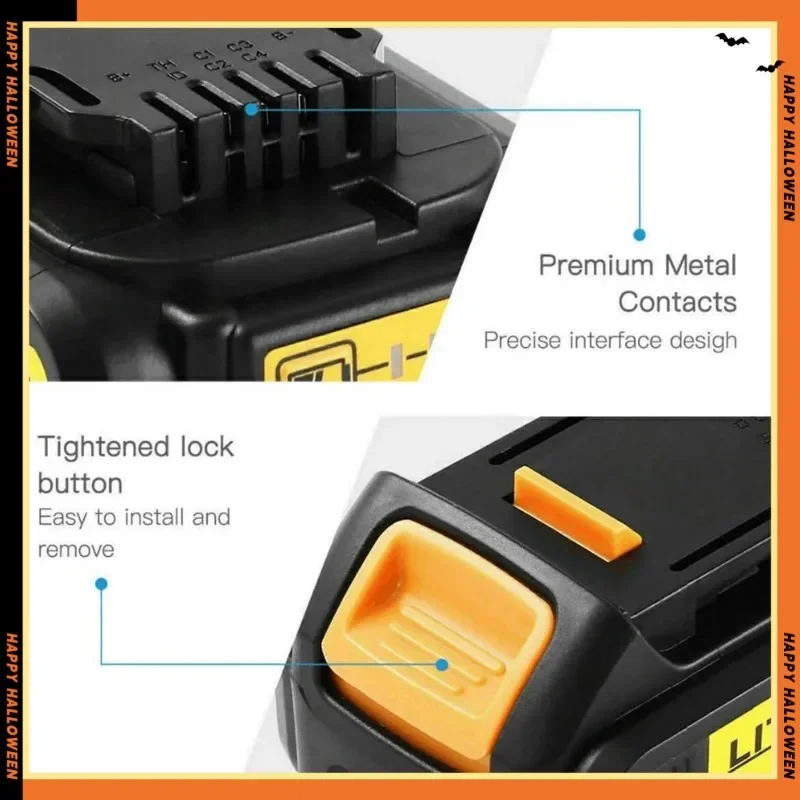 For DeWalt DCB200 18V/20V 6000mAh Lithium Replacement Battery for Dewalt DCB184 DCB200 DCB182 DCB180 Tool Screwdriver Battery