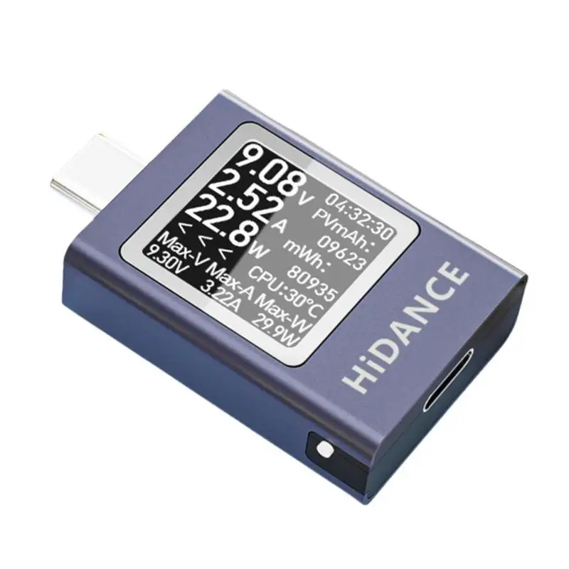 652F Phone Testing Meter Multifunction Tester Type-C Tester Power Meter Detector 4.5-50V 0-12A Digital Multimeter