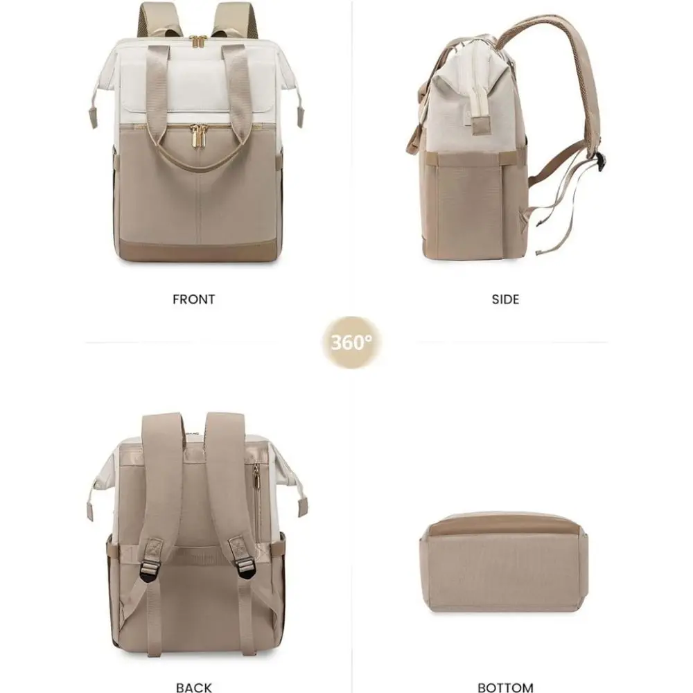Fashion Large Capacity Backpack with Storage Bag Portable Laptop Bag Light Weight 16 Pockets Computer Bag for Women