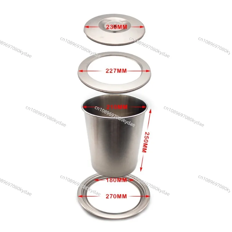 8L Kitchen Cabinet Countertop Built-In Stainless Steel Trash Can Flush Recessed Dustbin Eco-Friendly Hidden Embedded Trash Bin