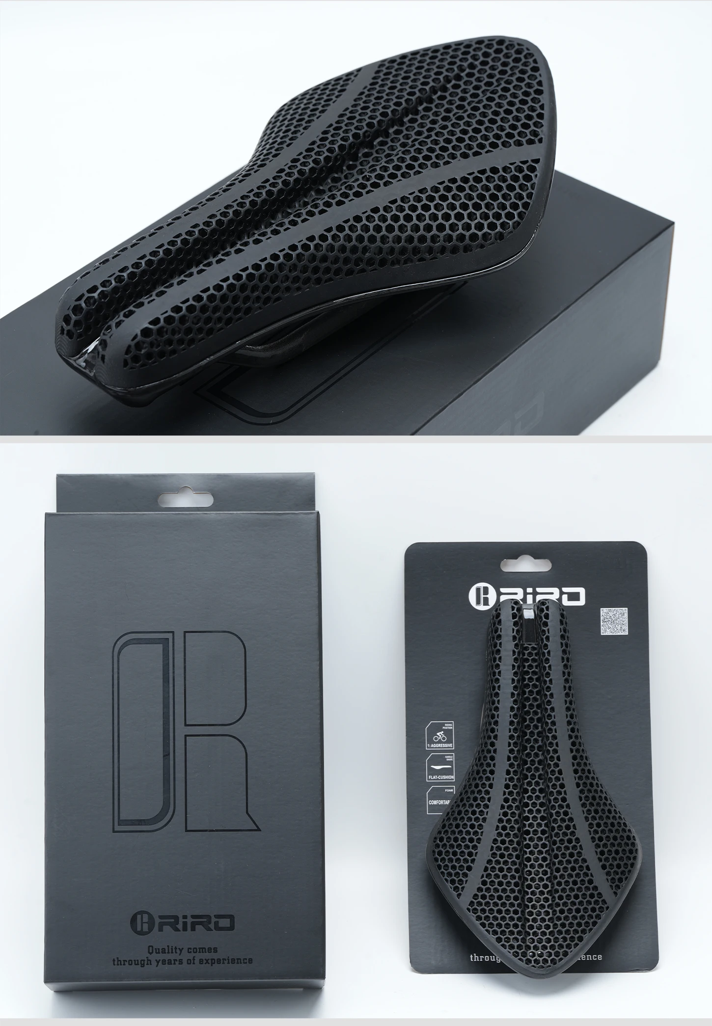 RIRO Carbonfaser 3D-gedruckter Fahrradsattel, hohl, TT Triathlon Fahrradsitz, ultraleicht, Carbon-Schienen, ergonomisch, atmungsaktiv, Rennradteile – Detail 21