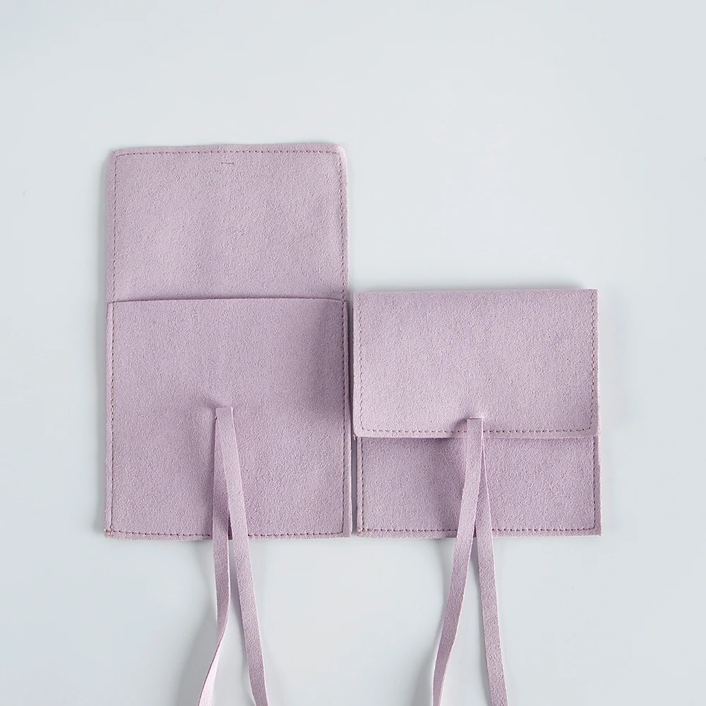 10Pcs Elegant Drawstring Microfiber Envelope Jewelry Storage Pouches