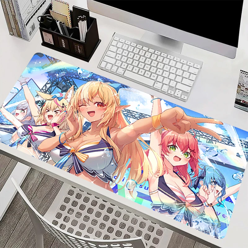 Mouse Pad kawaii Gamer Mouse Pads Hololive Sakura Miko Anime Extended Desk mat Computer Keyboard Mouse Large Gaming Mousepads