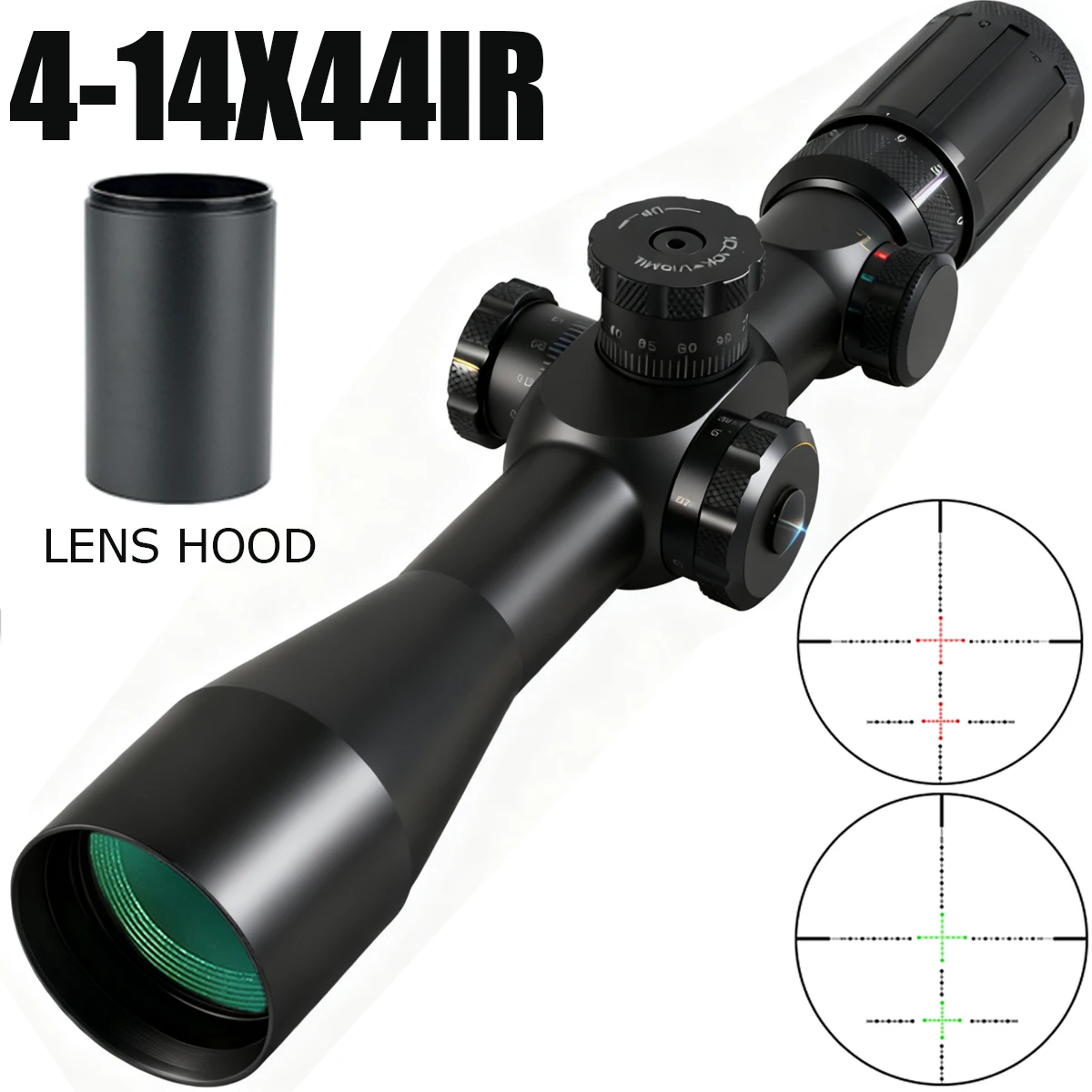 

4-14X44IR (FFP) Первый фокусное самолетное тактическое высококачественное охотничье прицелы красный/зеленый регулируемый прицел для страйкбола для 11 мм/20 мм