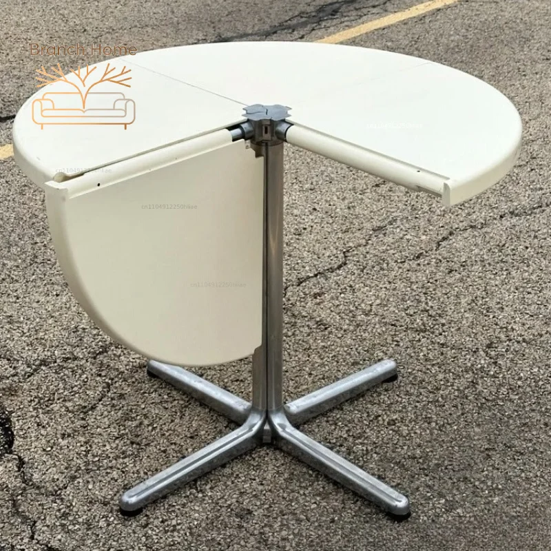 Foldable Multifunctional Metal Round Table,semi-circular Dining Table for Small Household Coffee Table,storable,changeable Shape