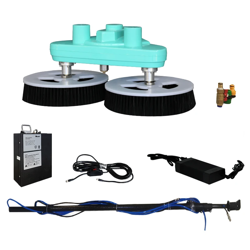 Multifit Lithium Battery Supply Solar Panel Cleaning Brush With 3.5/5.5/7.5m Telescopic Pole