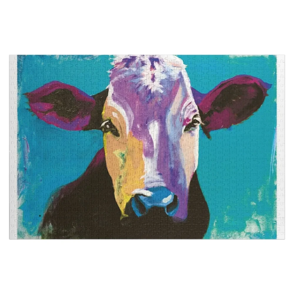 

Cow portrait Jigsaw Puzzle Woods For Adults Customs With Photo Puzzle