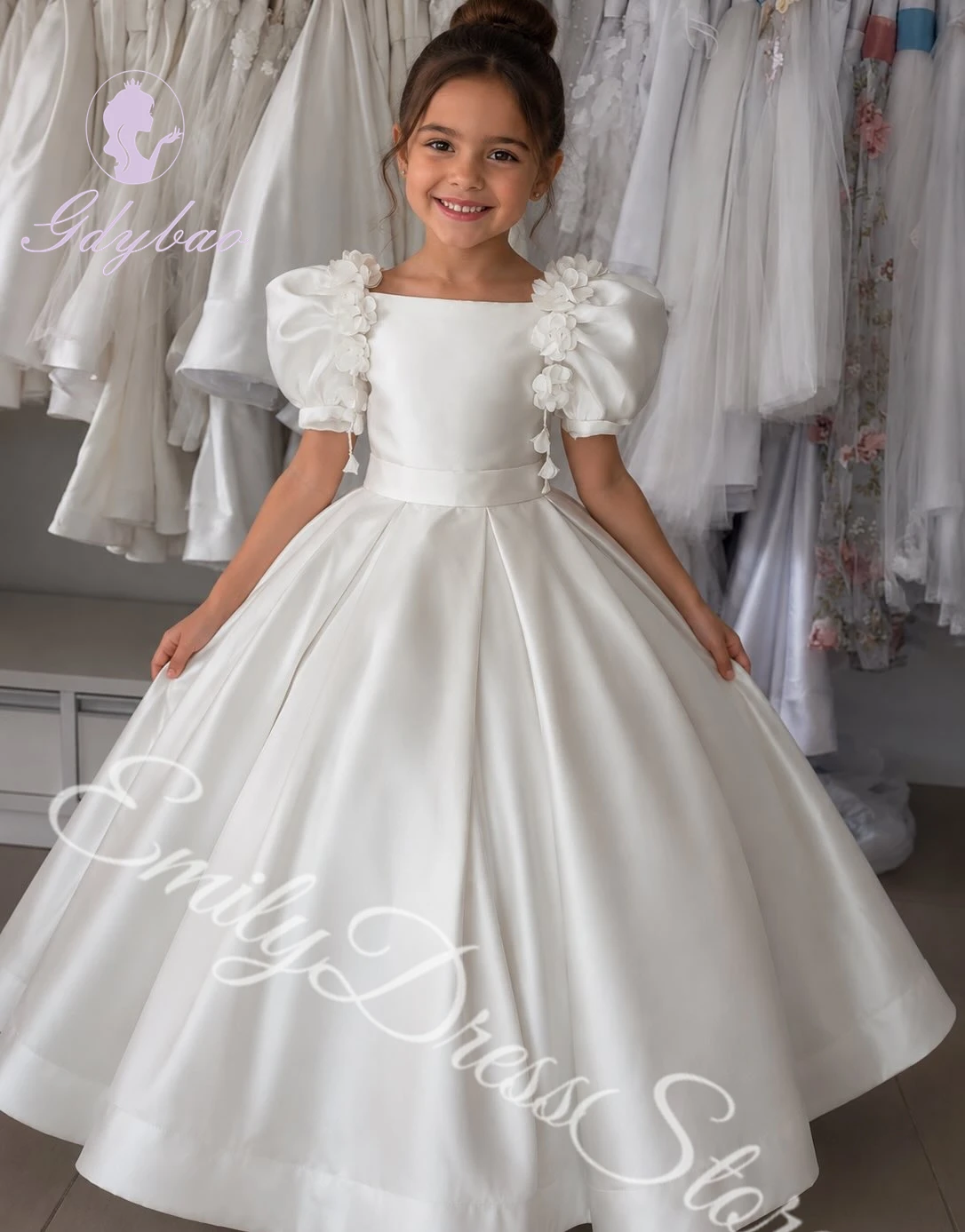 robe-de-demoiselle-d'honneur-en-satin-ivoire-pour-mariage-appliques-3d-manches-courtes-avec-nœud-robes-de-bal-magnifiques-personnalisees-pour-fete-d'anniversaire-d'enfants
