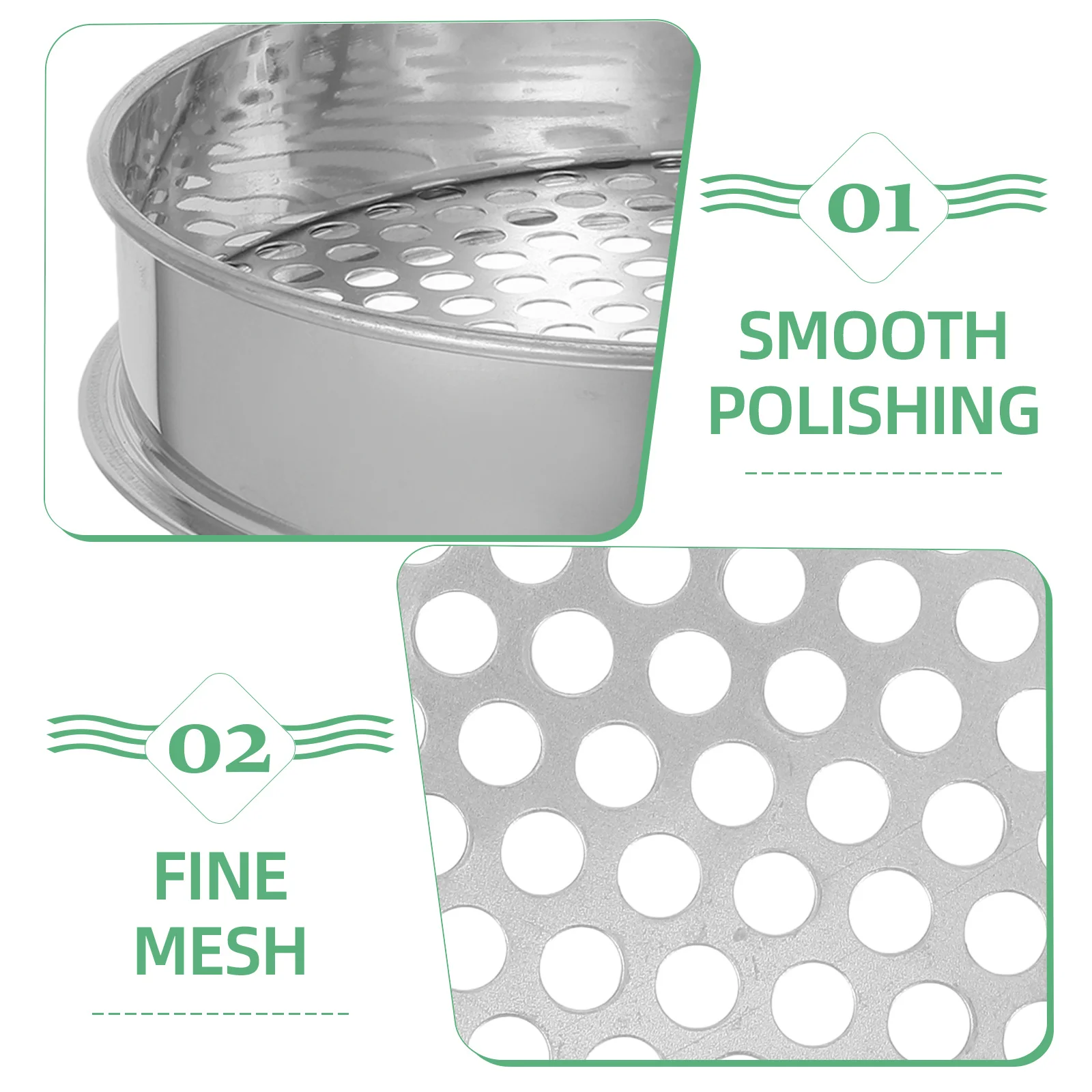 

Stainless Steel Soil Sieve Round Mesh Sifter For Garden Sifting Tool Fine Sand Rocks Dust Separation Lightweight Manual