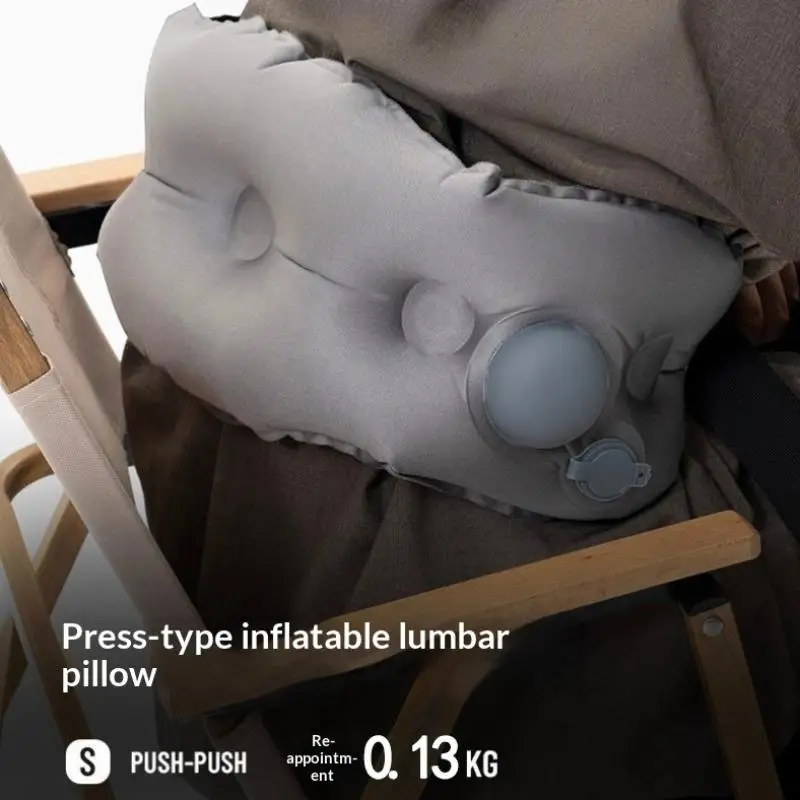Tragbares, aufblasbares Lendenkissen zur Druckentlastung, Rückenstützkissen mit Aufbewahrungstasche für Büro, Zuhause, Auto, Reisen und Camping – Detail 3