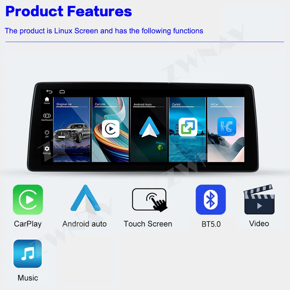 Linux System Carplay 12.9 Inch Display Touch Screen For BMW 5 Series 2018-2020 EVO Androidauto GPS Navigation Multimedia Player
