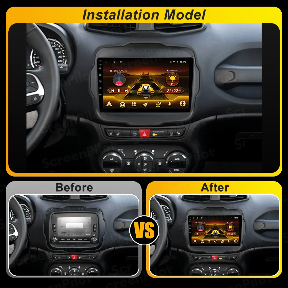 Car Radio For Jeep Renegade 2016 - 2020 Multimedia Video Player Carplay Touch Screen RDS 8 Core 5G GPS Navigation Wifi Bluetooth